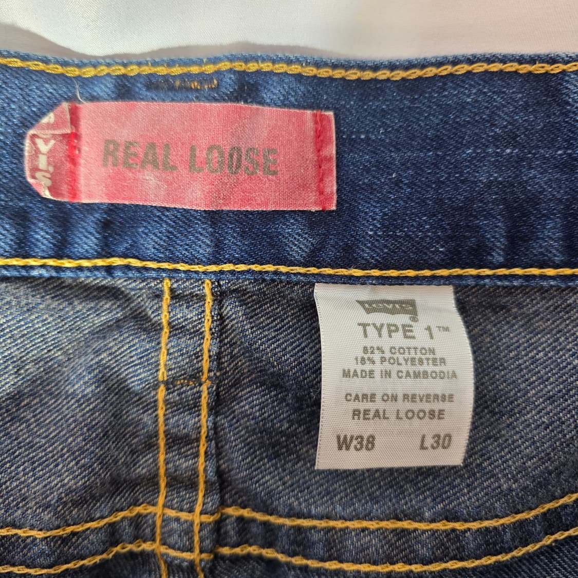 [W38L30]00s 리바이스 타입원 리얼루즈핏 데님팬츠 상품이미지4