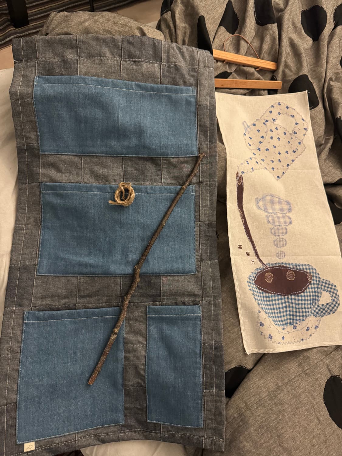 모요일 데님 주머니 천, 커피 한잔 해요 천 포스터 상품이미지1