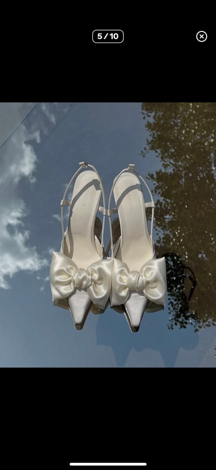 드래곤블루스 235-240 리본 슬링백 새틴 37 웨딩슈즈 상품이미지3