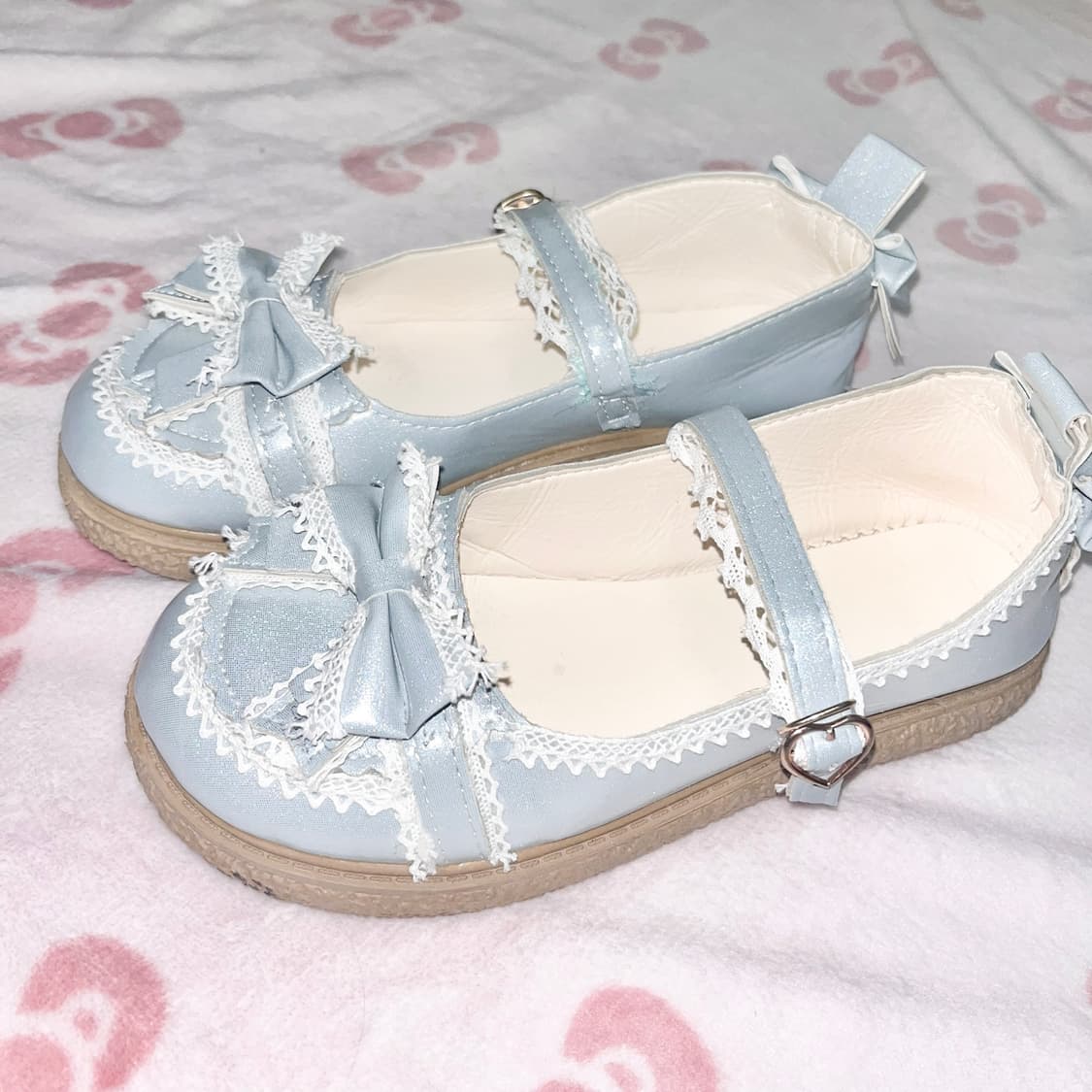 히메갸루 리본 레이스 프릴 소라 하늘 구두 로걀 상품이미지2