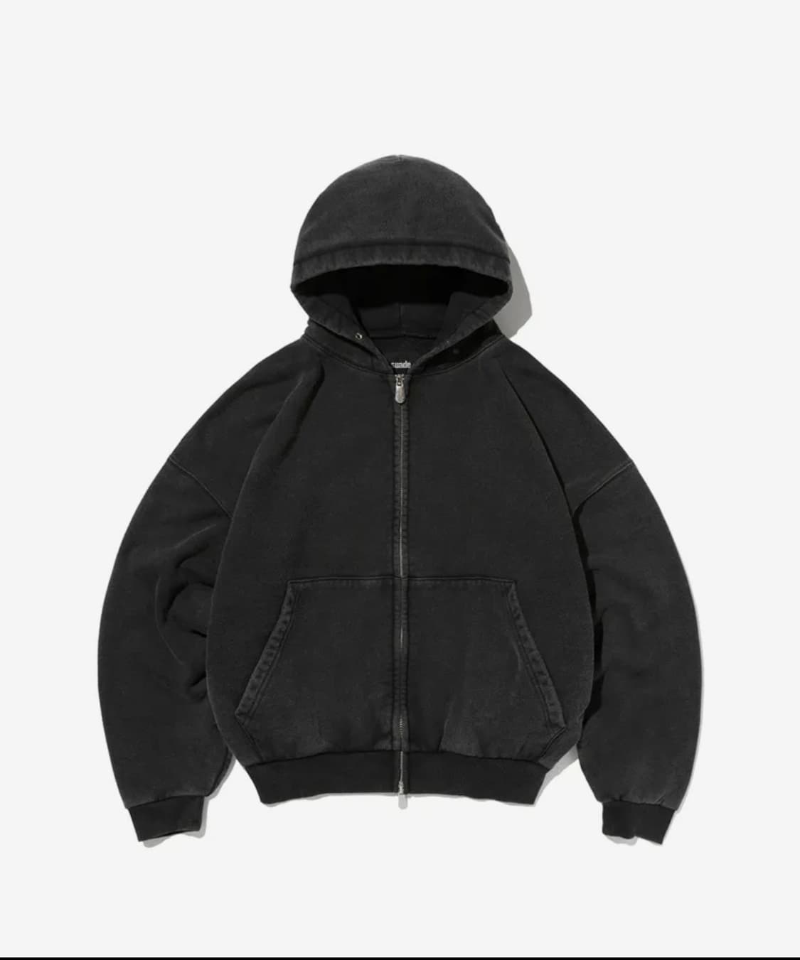 스웨이드 cropped washed hood [wash black] 상품이미지1