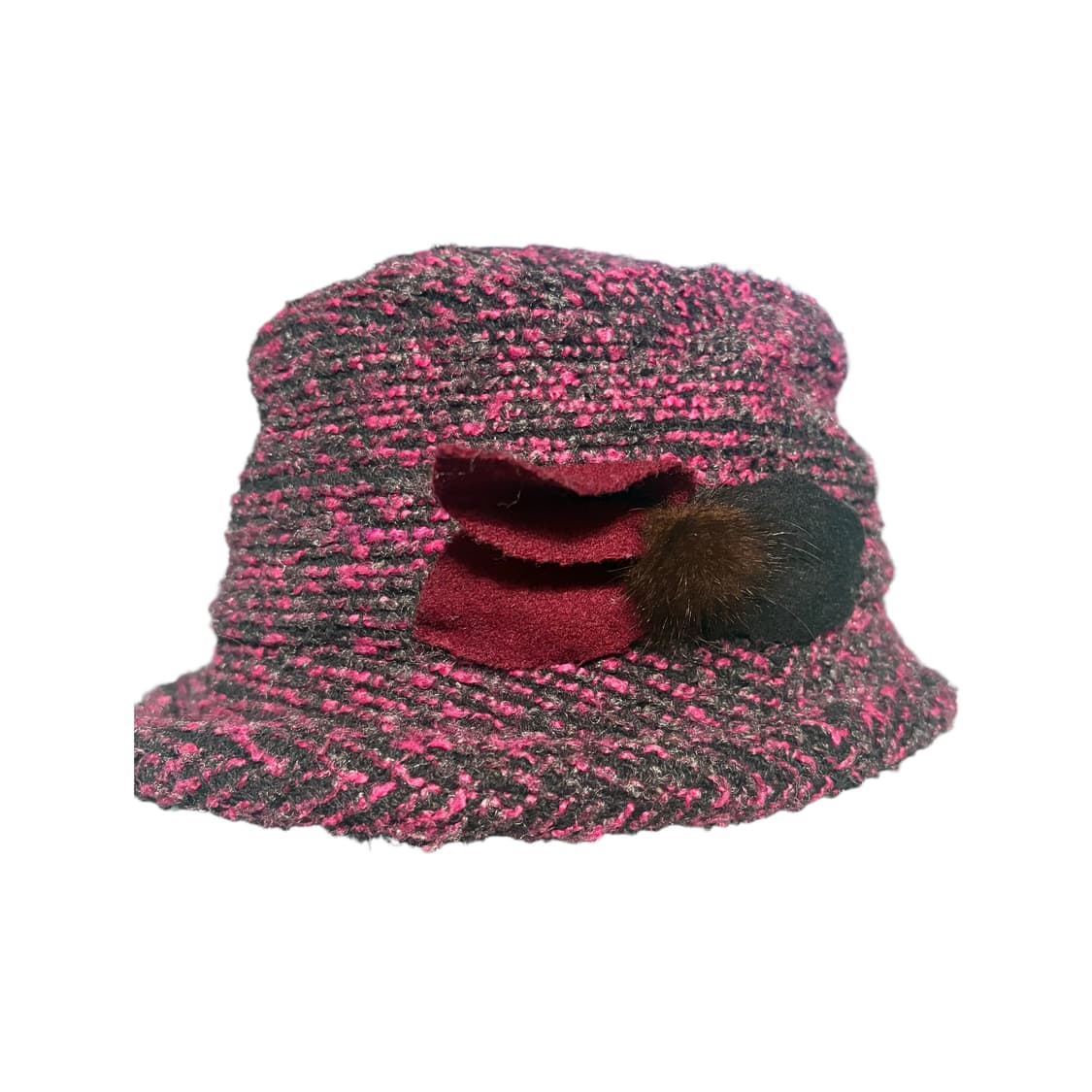 빈티지 모리걸 레노마 핑크컬러믹스 벙거지 모자 상품이미지4