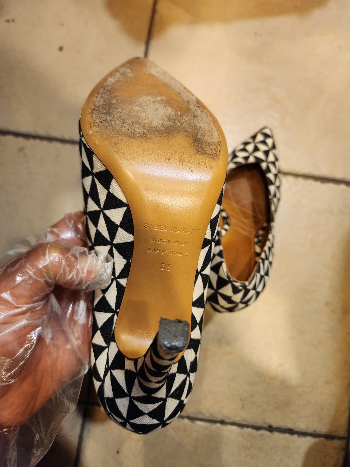 이자벨마랑 블랙 화이트 패턴힐 상품이미지6