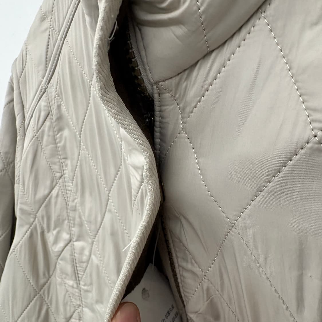 바버 퀼팅 자켓 여성 아이보리 L 상품이미지3