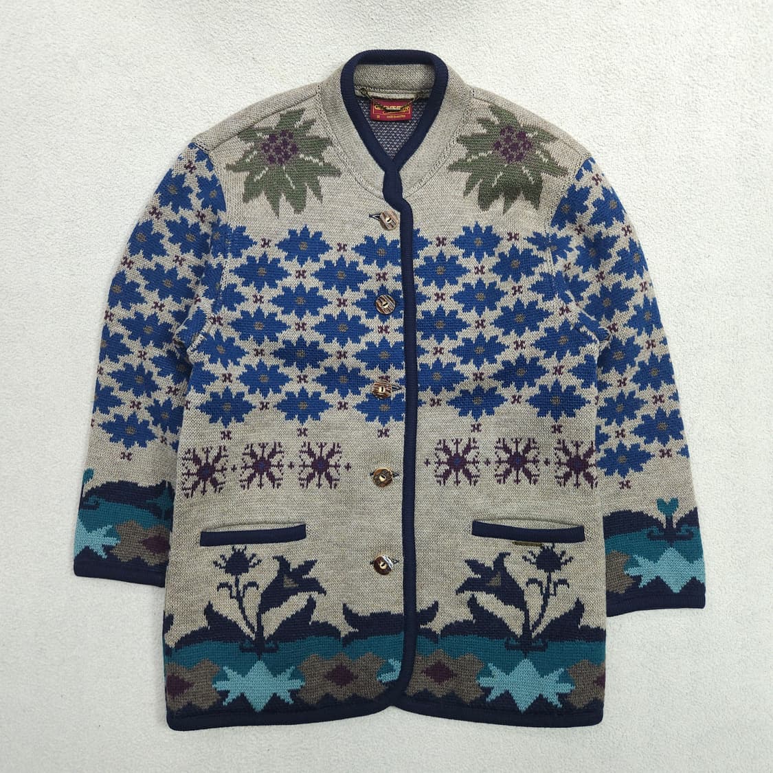 Made in Austria Geiger 플라워 패턴 울 가디건 38 상품이미지1