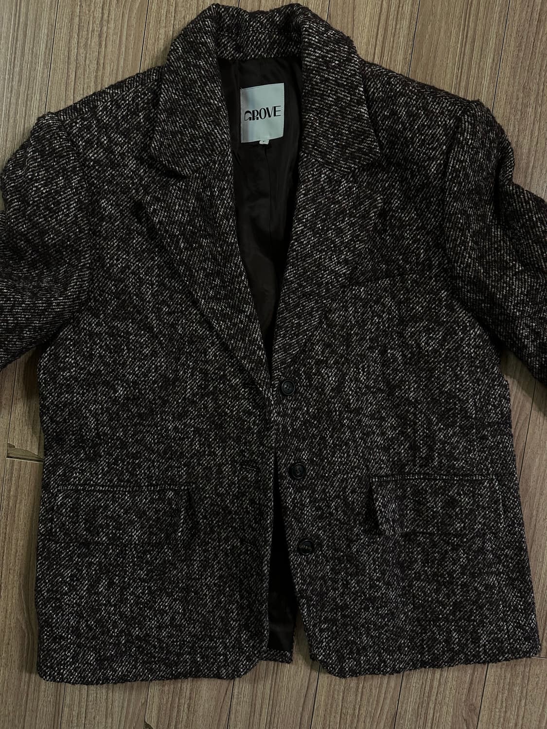 GROVE 그로브 KIDO 헤링본 자켓 버건디 FREE 상품이미지3