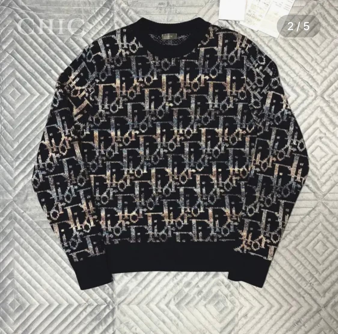 디올 오블리크 자카드 울 니트 (멀티컬러,한정판) 상품이미지2