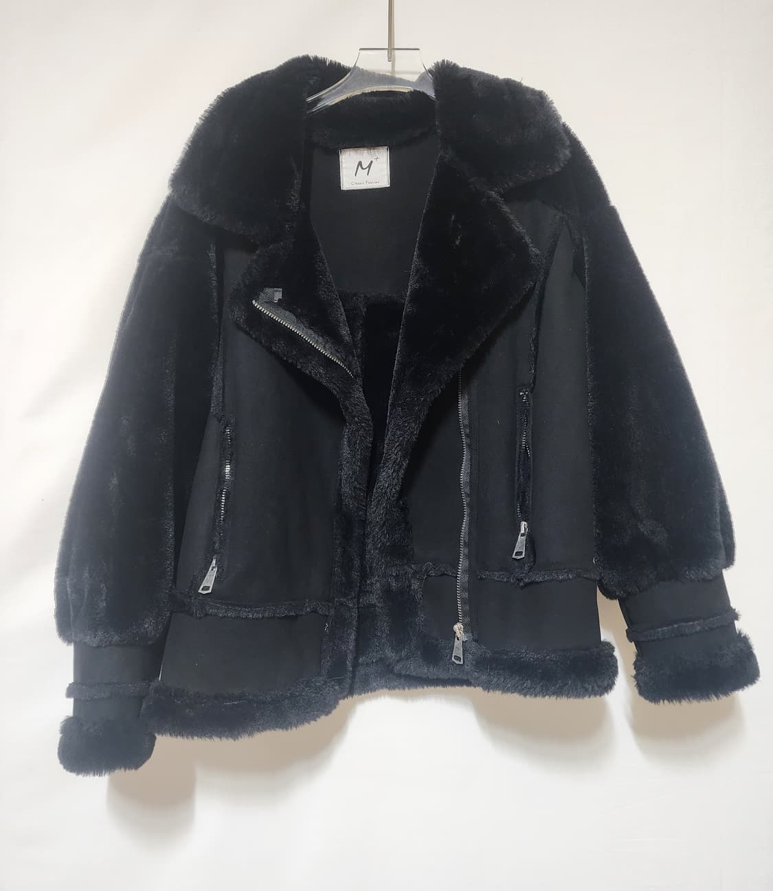 블랙 퍼배색 무스탕 상품이미지1