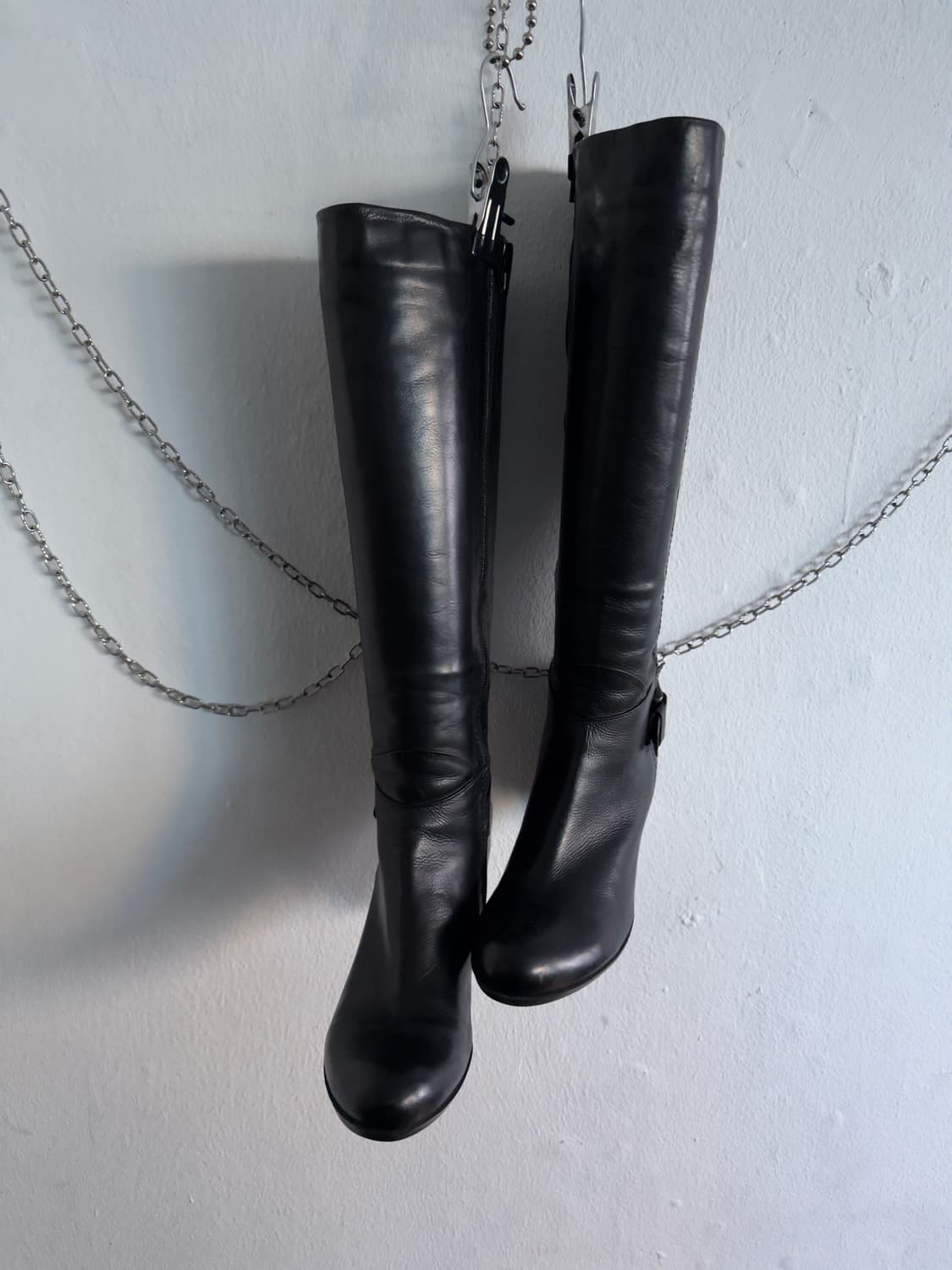 manas italy 슈링크레더 버클 롱부츠 상품이미지5