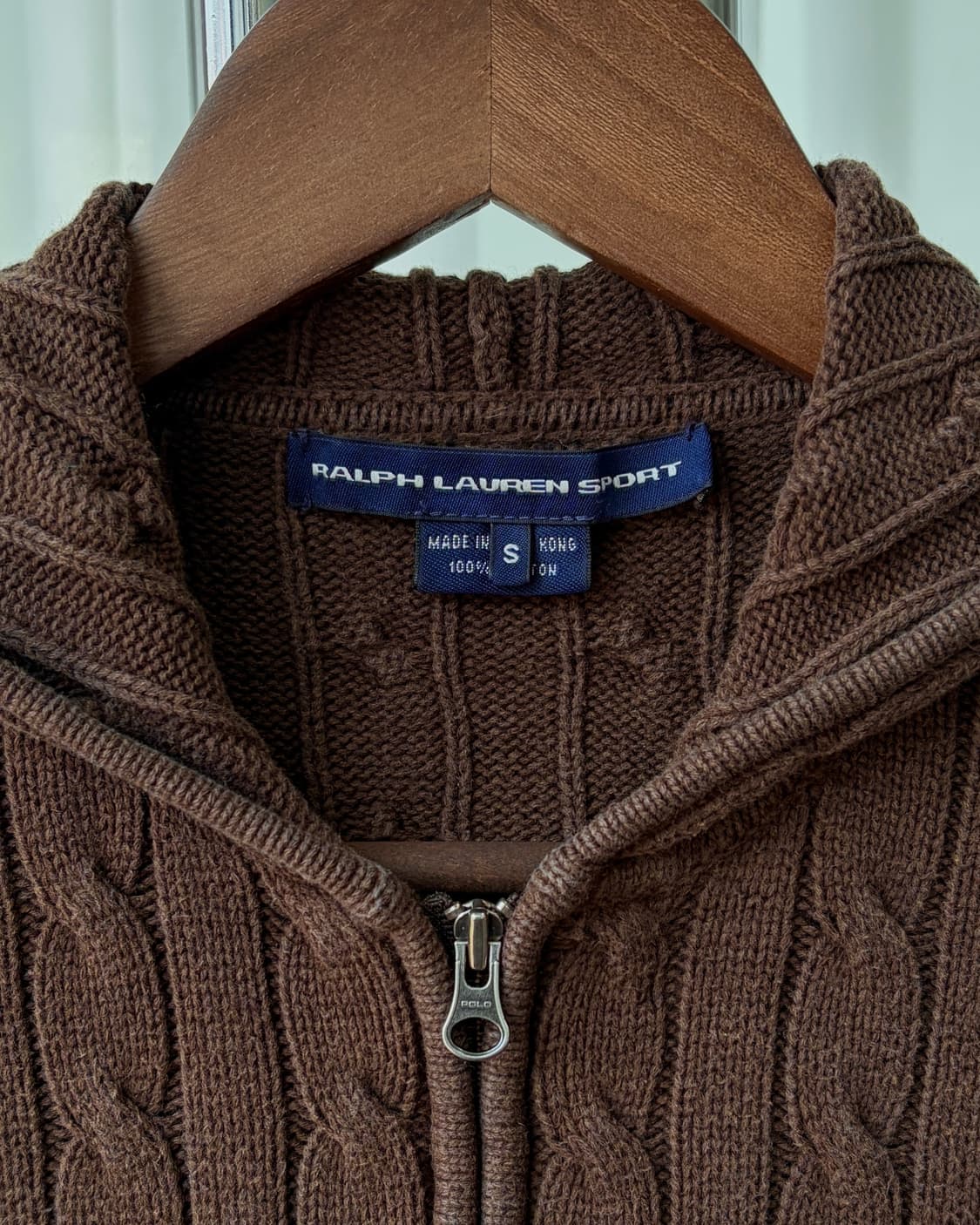[S]폴로 랄프로렌 브라운 케이블 후드 니트 집업 상품이미지6