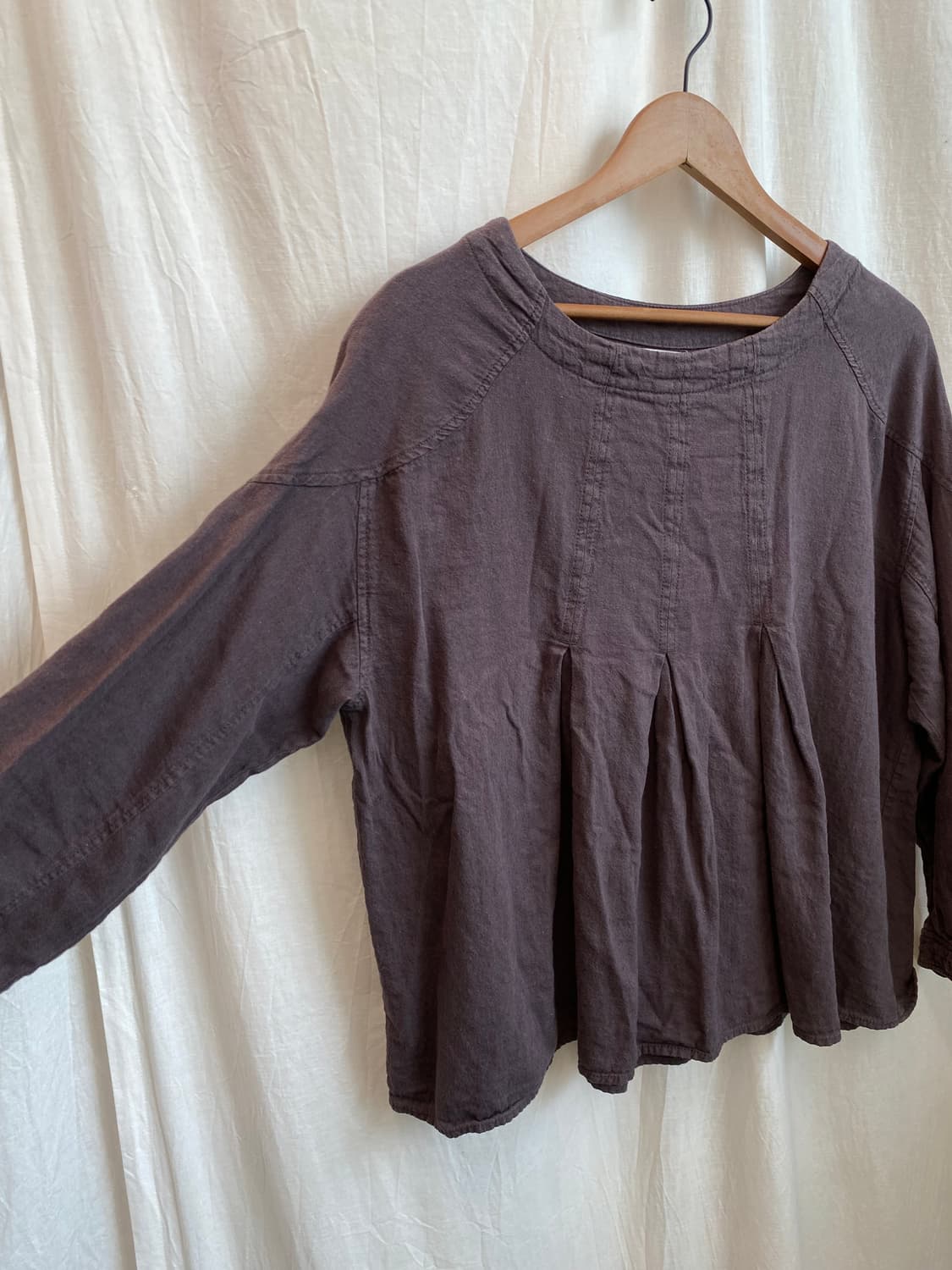 린넨면혼방 내추럴블라우스(M) 상품이미지5