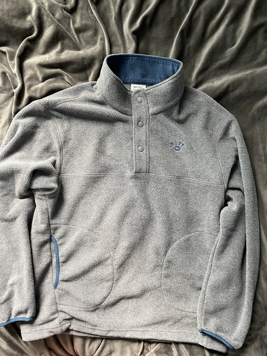 낫온리포투데이 플리스 버튼 풀오버 [그레이] 상품이미지2