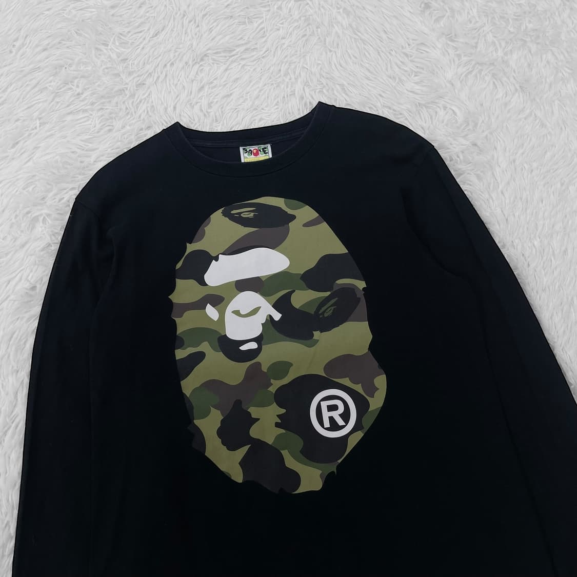 베이프 1st 빅 사루 카모 롱슬리브 블랙 상품이미지4