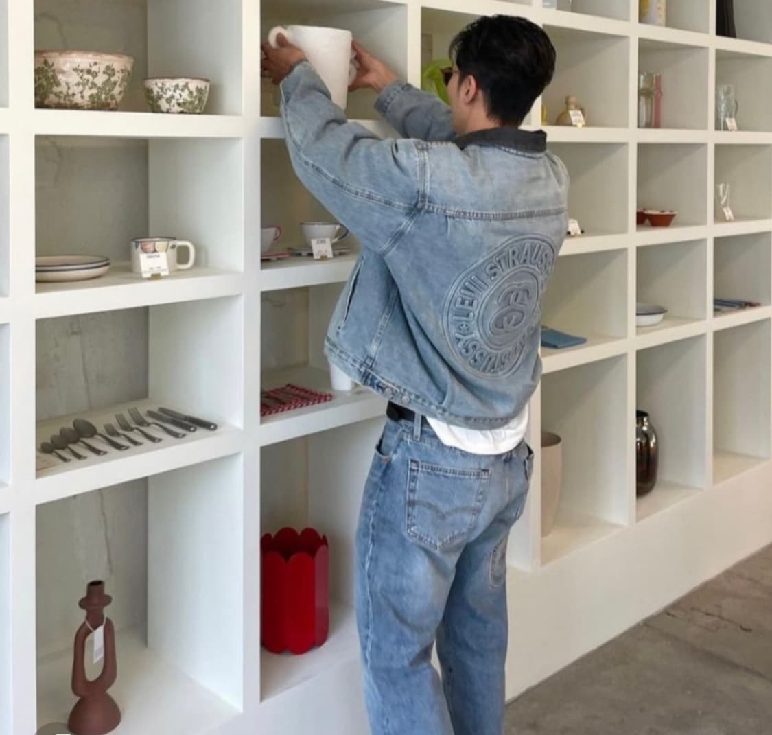 (단품) 스투시 X 리바이스 엠보스드 501 진 인디고 L/32사이즈 상품이미지2