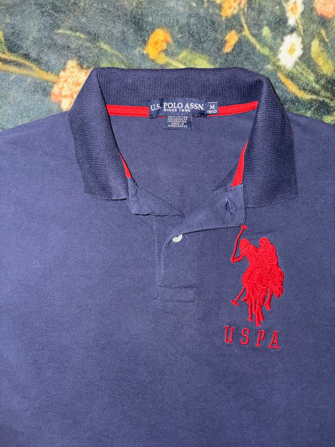 폴로 슬림핏 네이비 반팔 카라티 상품이미지3