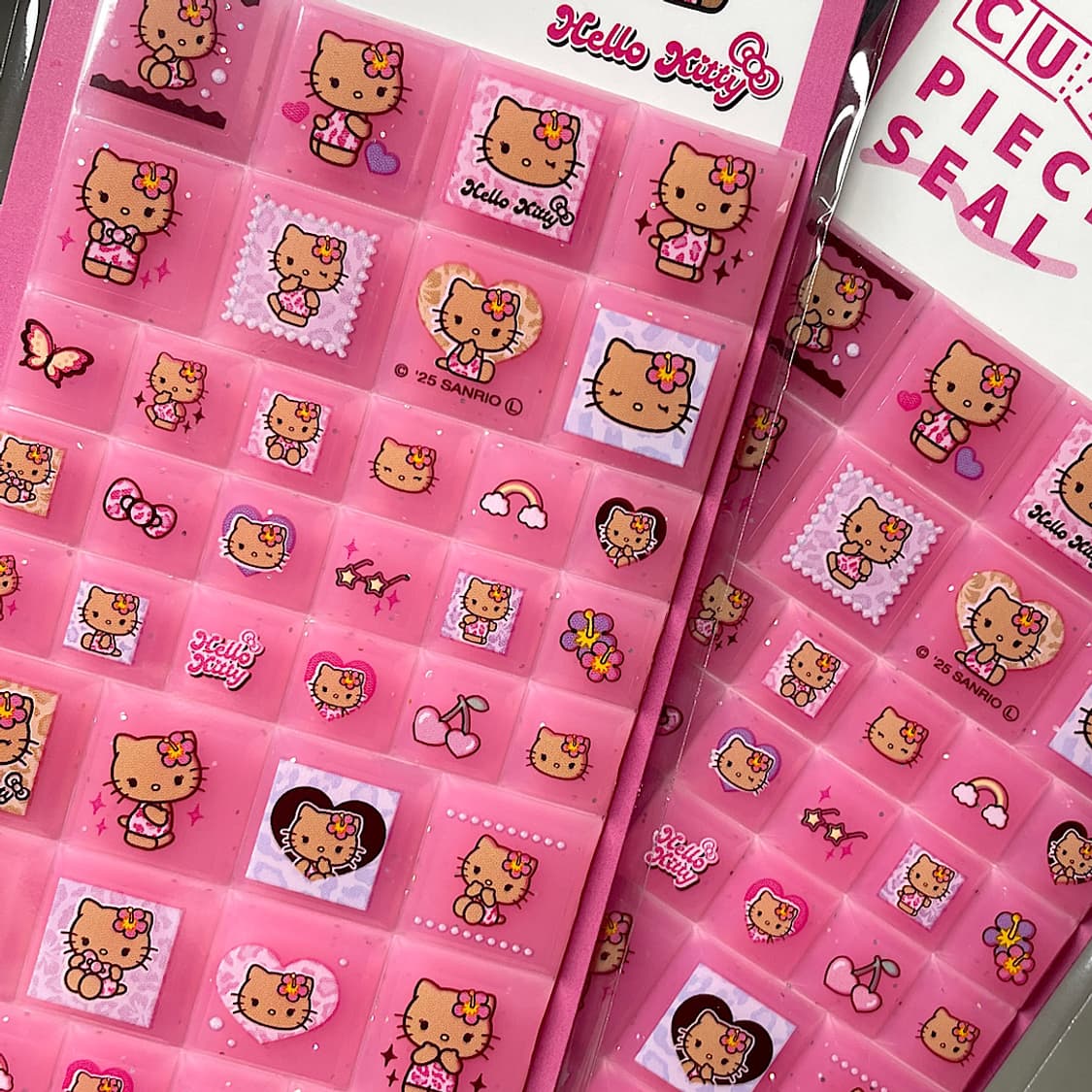 헬로키티 태닝 타일 조각 스티커 핑크 상품이미지1