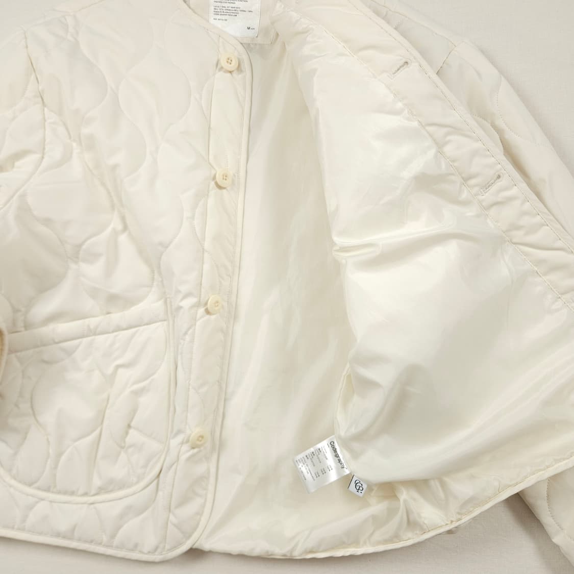 M(95) 코드그라피 퀼팅점퍼 아이보리 상품이미지5