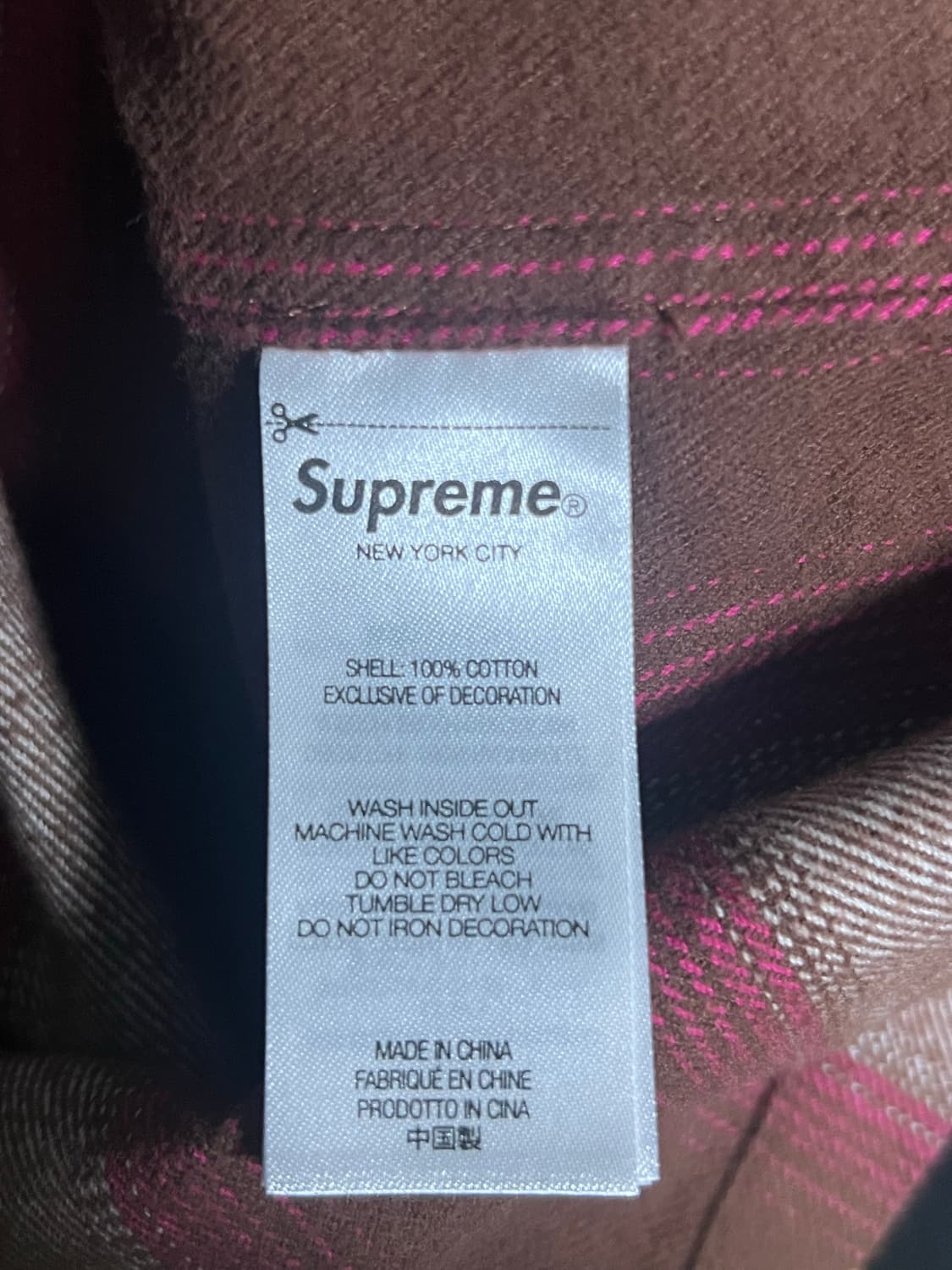 슈프림 23fw 스트라이프 플란넬 집업 셔츠 브라운  상품이미지4