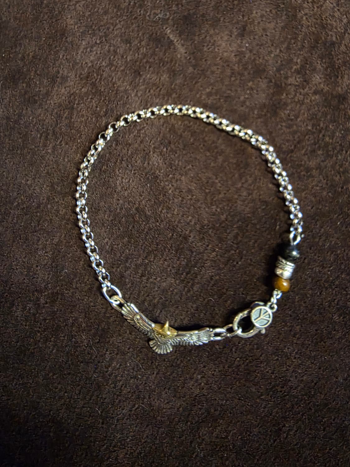 Eagle free – 블루/브라운호안석 & 실버925 포인트 체인팔찌 상품이미지8