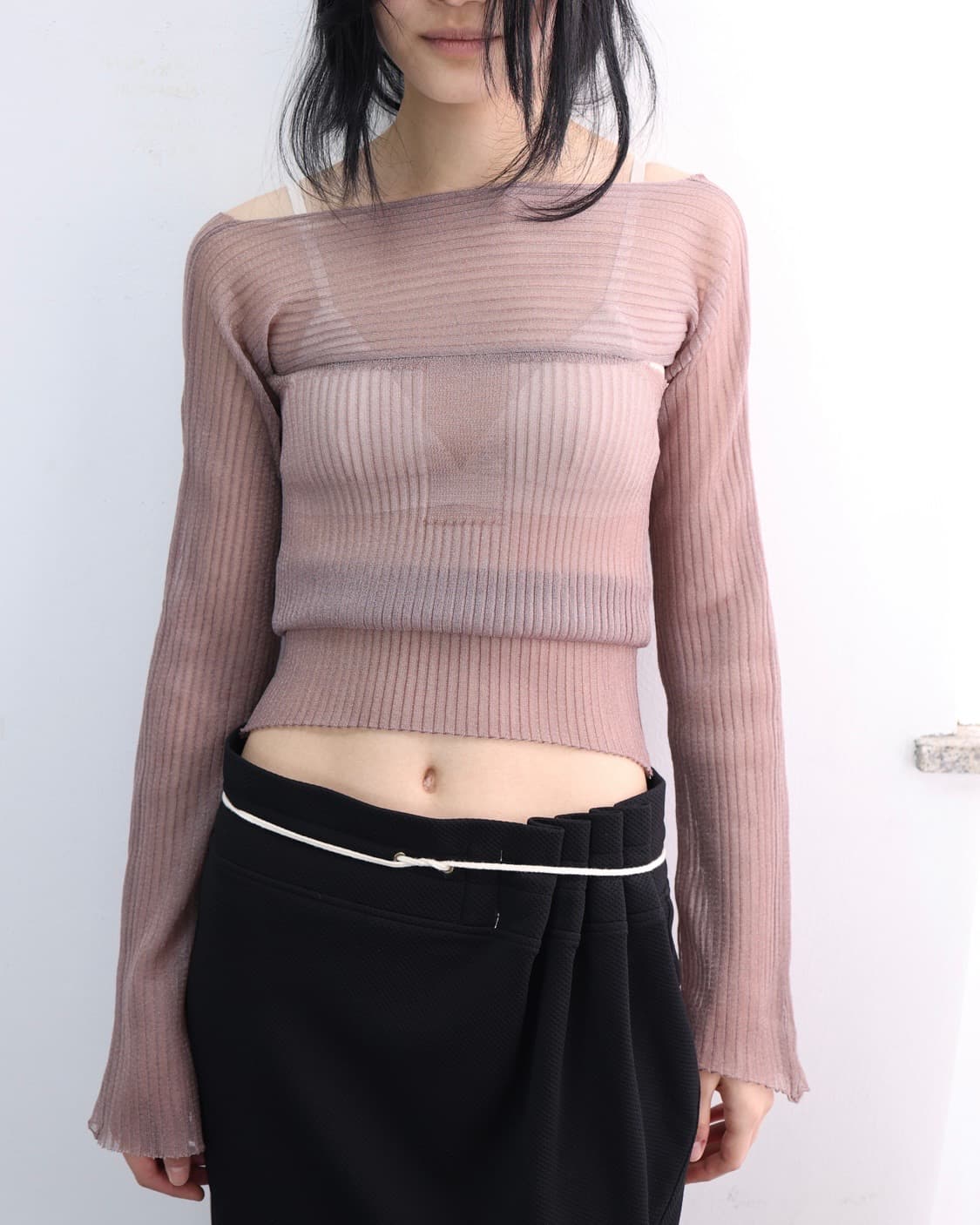 울리카상투스 sheer tank top (pink beige) 상품이미지1