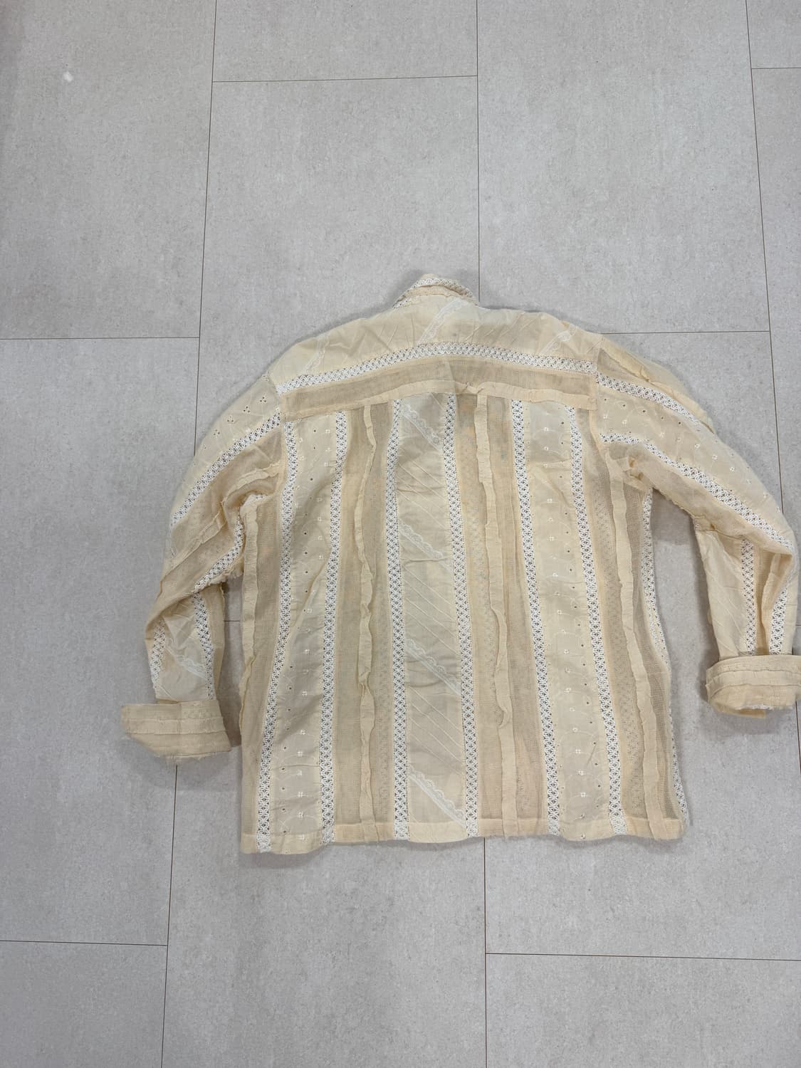 Harago 하라고 레이스 패치 셔츠 M 상품이미지8