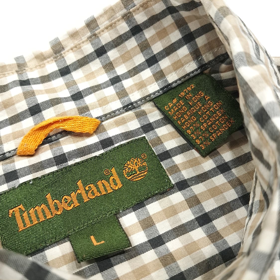CL752 L 팀버랜드 00s 홍콩판 마이크로체크  베이지 셔츠 상품이미지3
