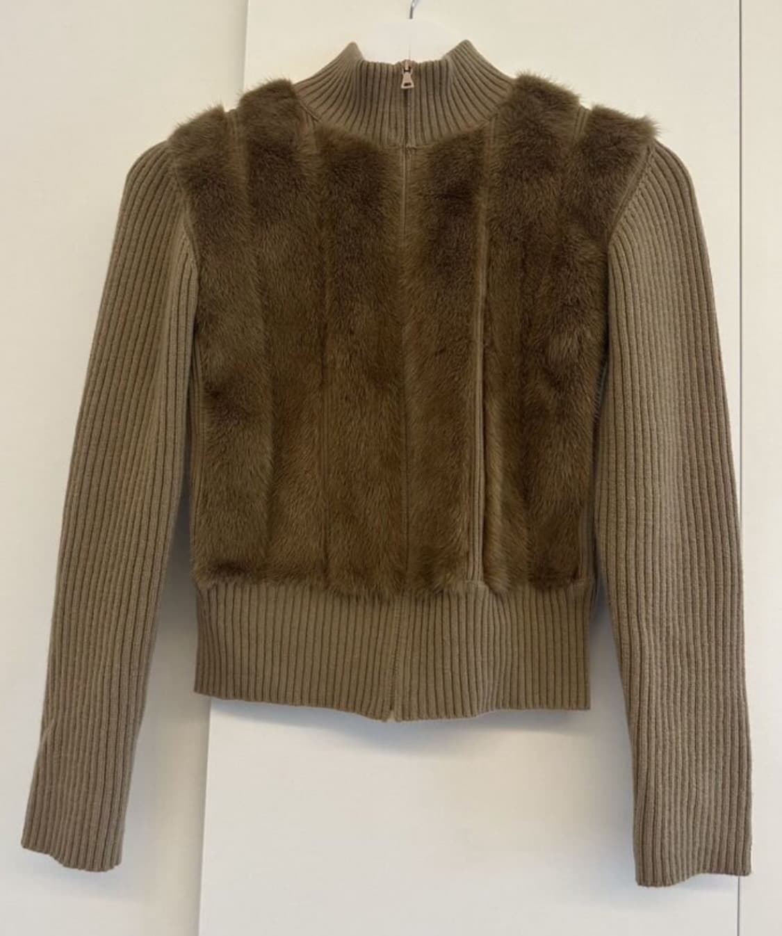 PRADA 프라다 집업 크롭재킷(울/캐시미어/디테일-밍크 퍼)해외발송 상품이미지1