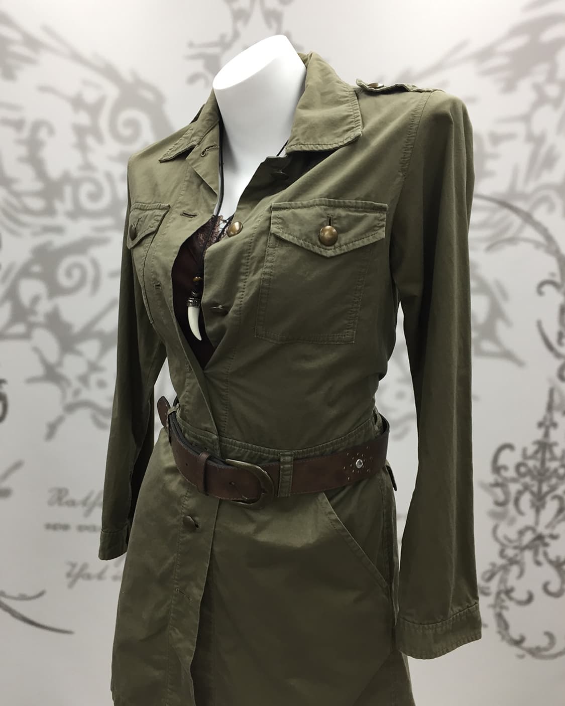 Y2K khaki button dress 상품이미지2