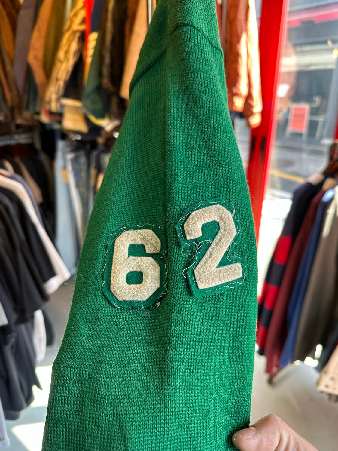 50-60s Virgin Wool 레터맨 가디건 스웨터 상품이미지6