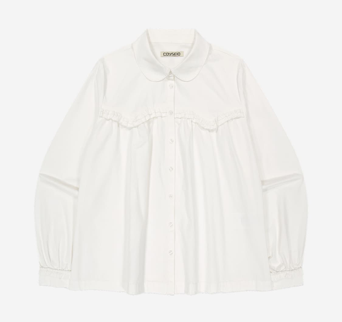 코이세이오 러프 컷 프릴 셔츠 아이보리 상품이미지1