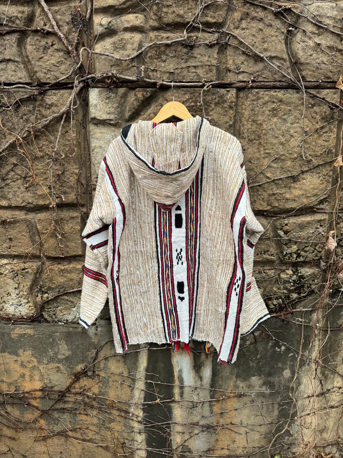 모로칸 러그 블랑켓 핸드메이드 후드 더플 코트 자켓 상품이미지2