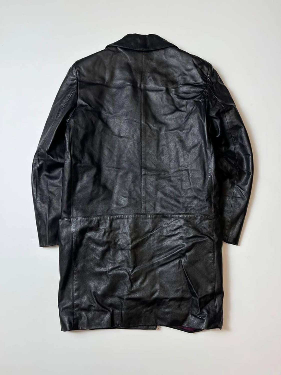 베르사체 90's 더블 브레스티드 소가죽 롱 코트 PN8766 상품이미지4