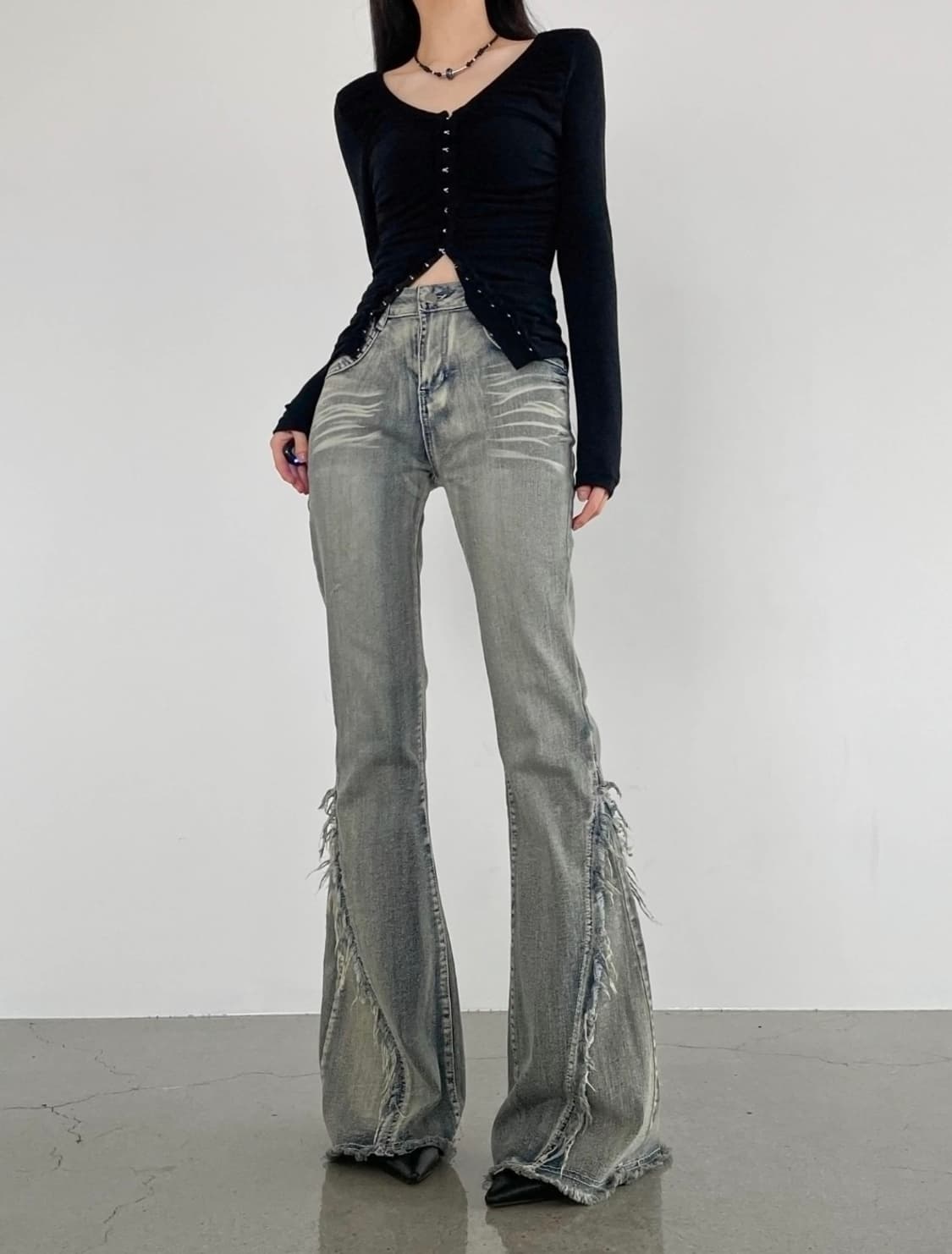 빈티지 워싱 부츠컷 데님 상품이미지1