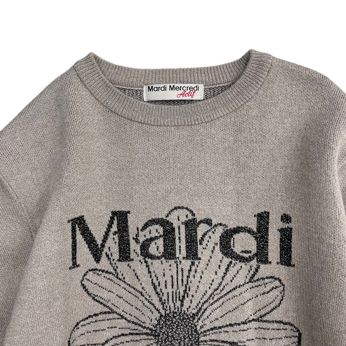 마르디 메르크디 글리터 차콜로고 베이지 니트 상품이미지4