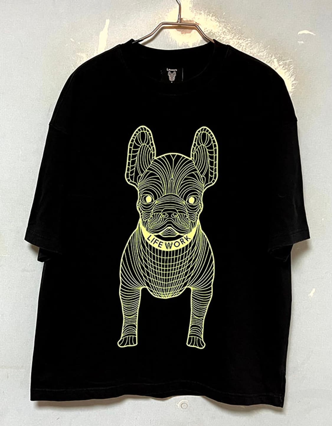 라이프워크 빅라독 남자 반팔티셔츠 블랙 오버핏 라운드넥 M 95-100 상품이미지1