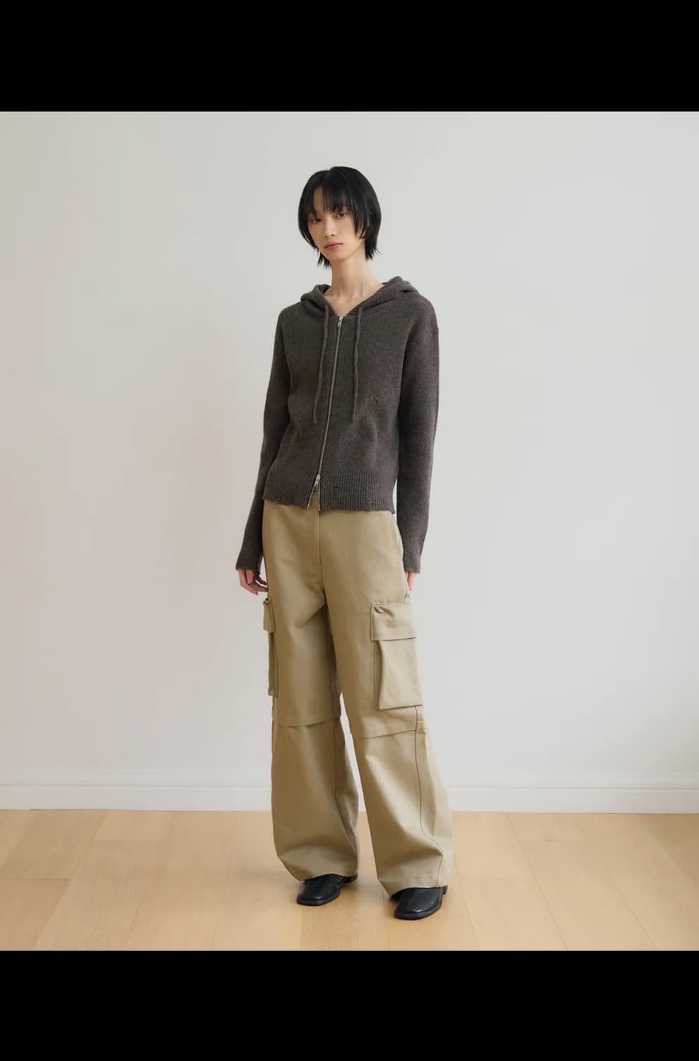 시스에이 울 니트 후드 집업  상품이미지3