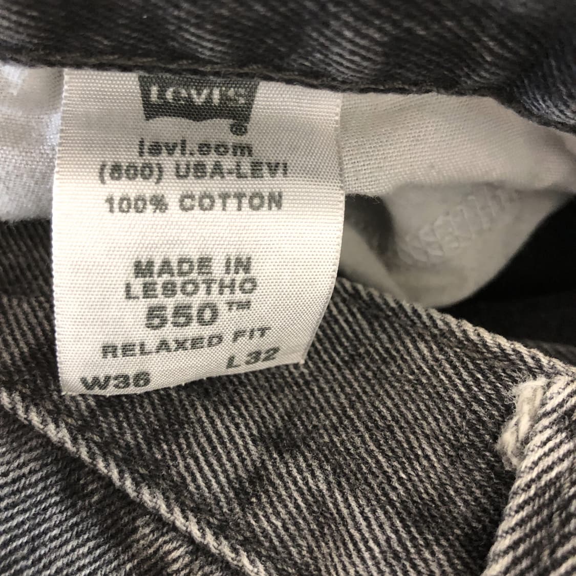 리바이스 550 릴렉시드 USA 워시드블랙데님 35-36 상품이미지6