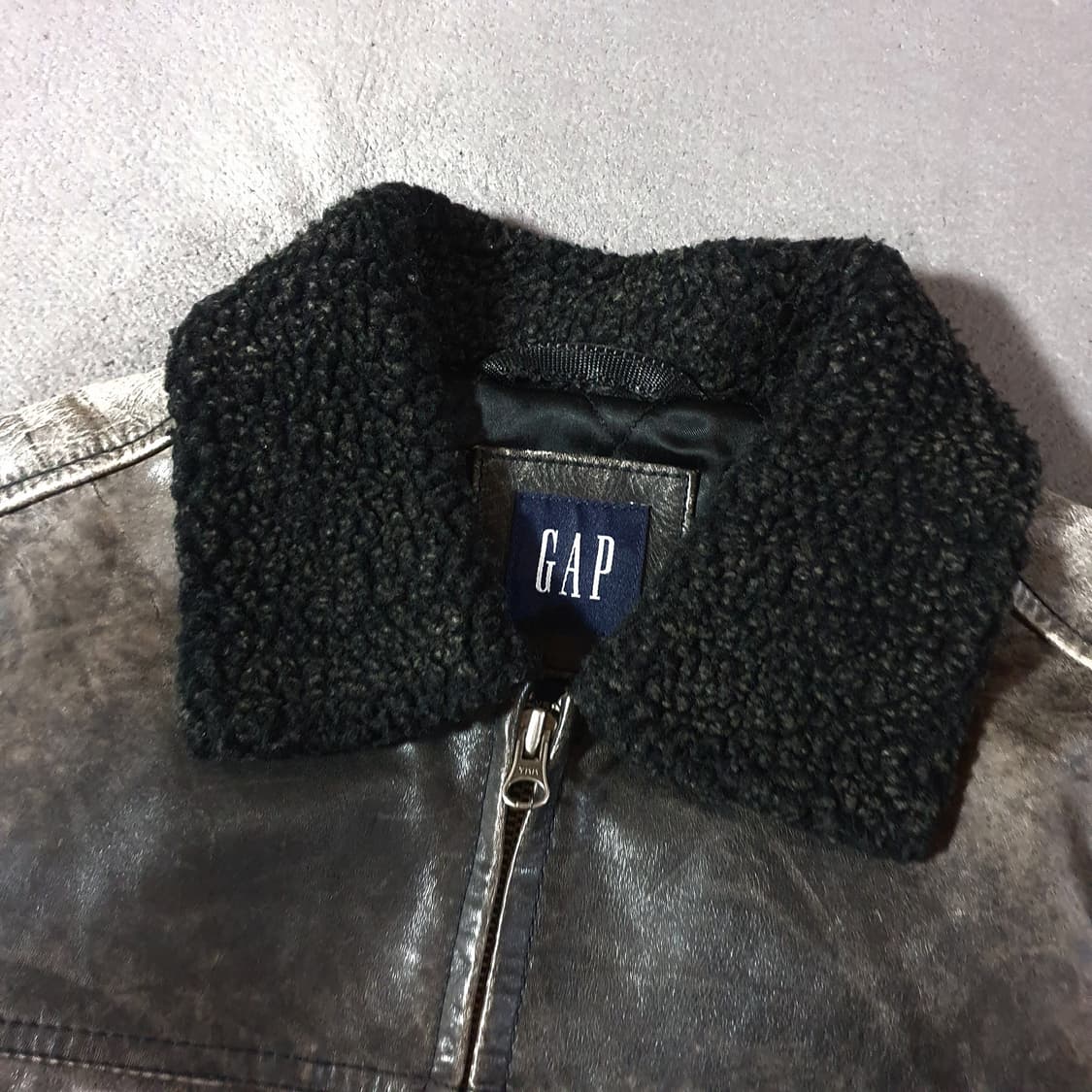 90s 올드 갭 카우 레더 자켓 xs 상품이미지3