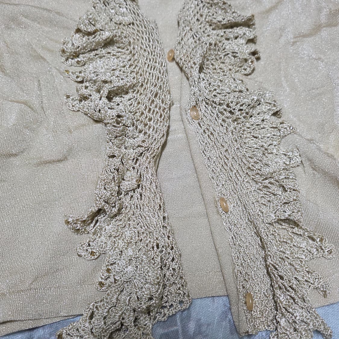 그런지 페어리 래빗 퍼 나시 Fur Sleeveless 가디건 세트 상품이미지8