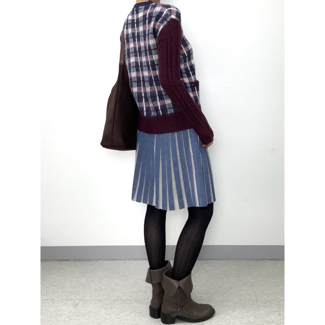 빈티지 블루 플리츠 스커트 상품이미지3