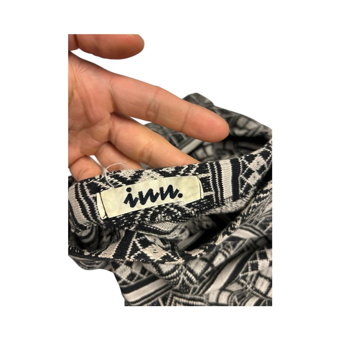 T062 빈티지 80-90s 이세이미야케 플랜테이션 자카드 비대칭 니트 상품이미지4