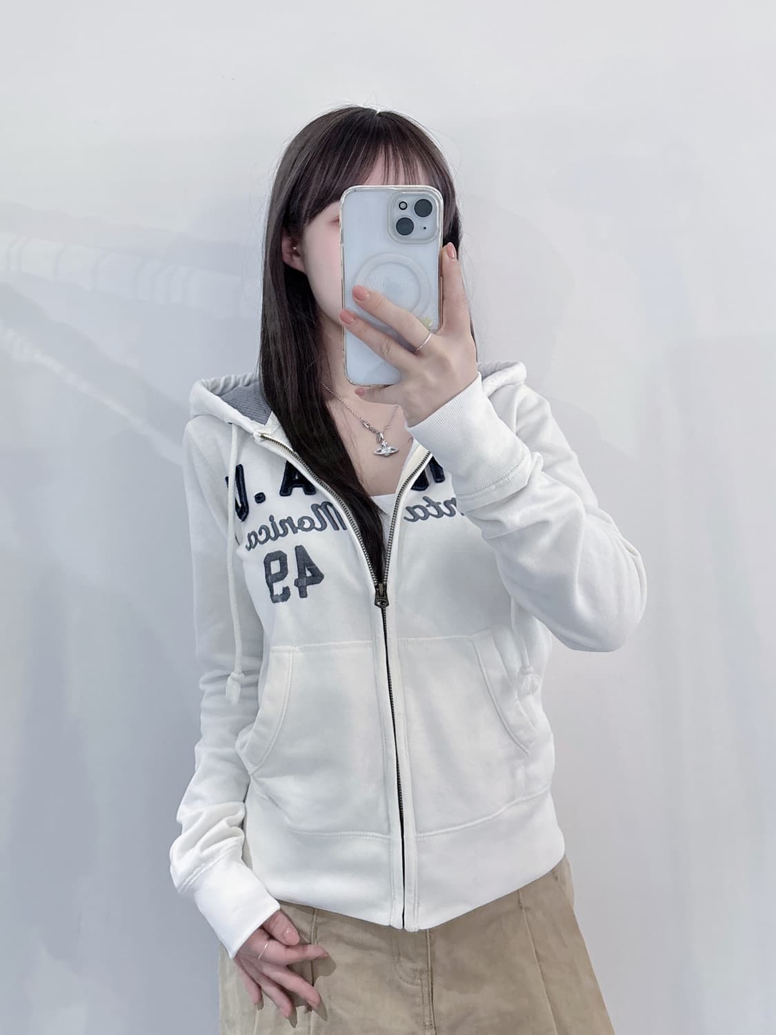 후아유 빅로고 후드집업 상품이미지1