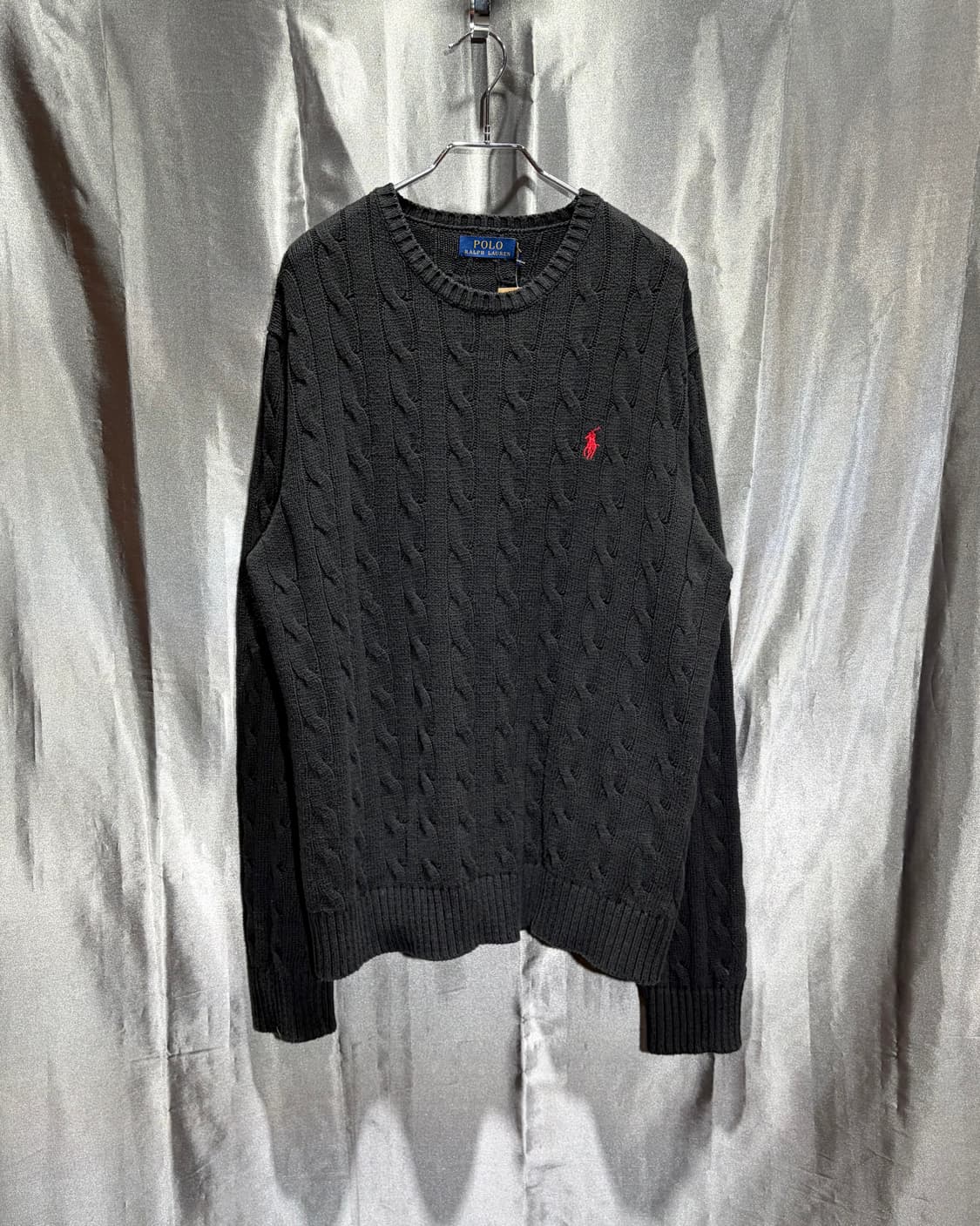 L 폴로랄프로렌 레드포니 케이블 블랙 니트 상품이미지2