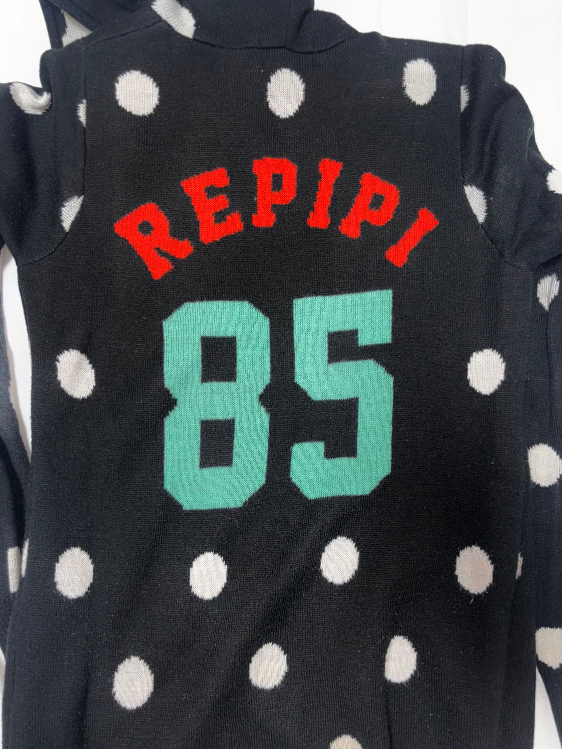 도트 땡땡이 니트후드티 상품이미지2