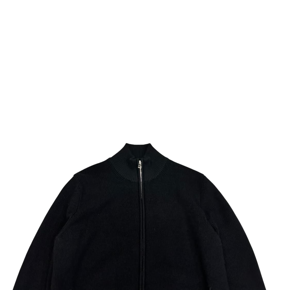 Verno 블랙 울 투웨이 니트 집업 상품이미지2