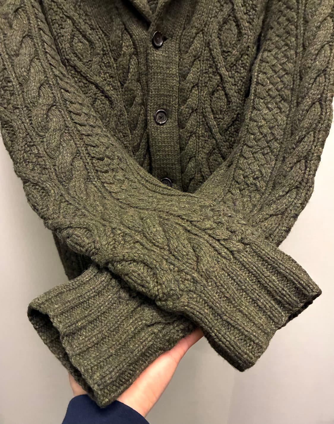 (L)00s 폴로랄프로렌 램스울 케이블 핸드니트 숄카라 가디건 상품이미지6