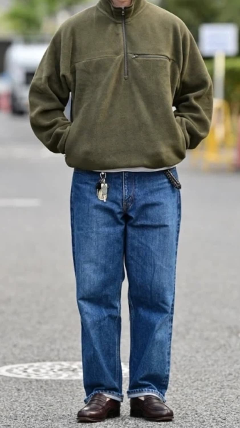 유니클로 후리스 하프집업 풀오버 올리브 상품이미지3