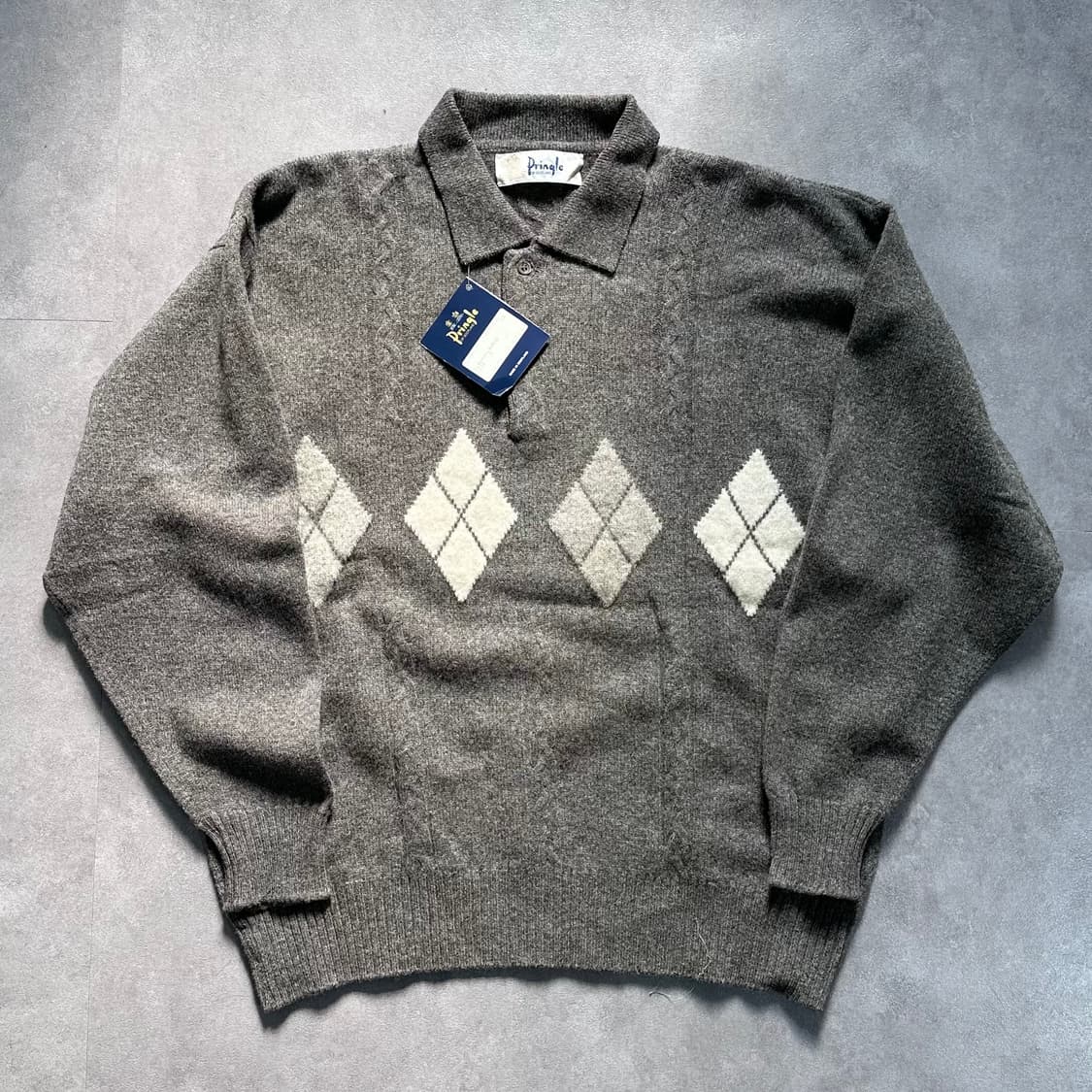 프링글 아가일 패턴 울 카라 니트 (va.92) 상품이미지1