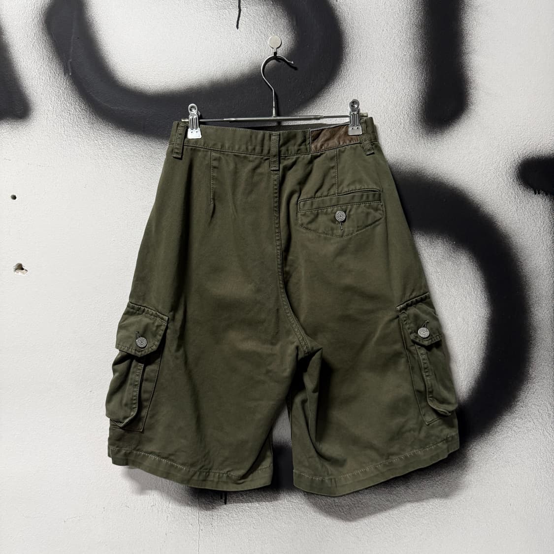 90-00s 칼하트 재팬 오리지널 레더탭 워크 와이드 카고 쇼츠 팬츠 상품이미지2