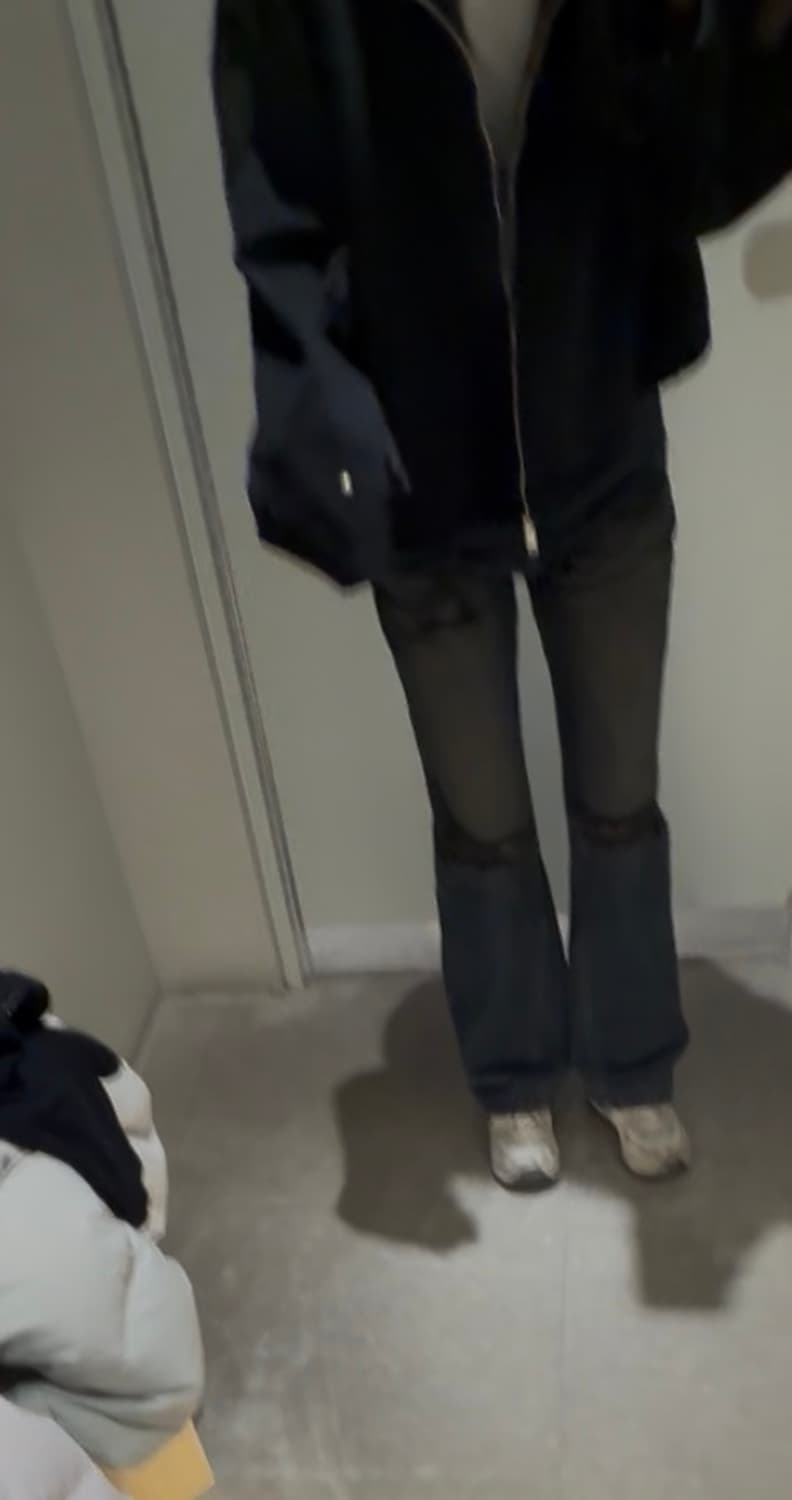 마뗑킴 데미지 세미부츠컷 데님팬츠 상품이미지2